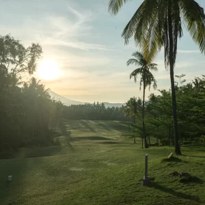 A well-maintained golf course surrounded by trees and manicured grass, ideal for recreational golfing activities